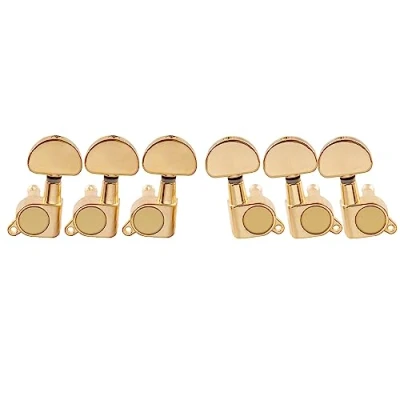 Afbeelding van Musiclily 3L3R Gitaar Tuners Stemmechanieken Tuning Pegs Keys Machine Heads voor Les Paul Elektrische Akoestische Gitaar, Goud met Halve Maan Knop