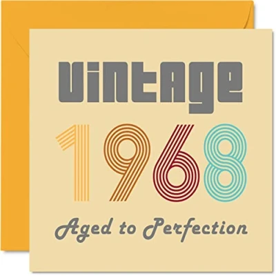 Afbeelding van 56e verjaardagskaarten voor mannen vrouwen vintage 1968 oud tot in de perfectie 56 verjaardagskaart grappig haar hem, 145 mm x beste vriend verjaardag wenskaarten mama papa opa