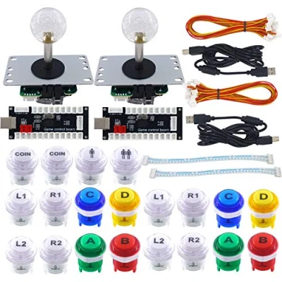 Afbeelding van SJ@JX Arcade Game Controller DIY Kit 2 Player Zero Delay USB Encoder Microswitch Button Joystick for Retro Raspberry Pi MAME PC
