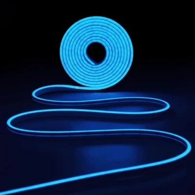 Afbeelding van IBIZA NEON500 BLUE LED Neon Strip Light Blauw 5 meter Siliconen IP65 Snijdbaar en flexibel Met hoofdadapter Aanpasbare