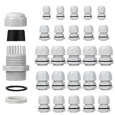Afbeelding van Bolatus Kabelwartels, 25 stuks, instelbaar, 3 15 mm, milieubescherming, kabeldoorvoer, IP68 waterdicht, vuurpreventie, PG7, PG9, PG11, PG13.5, PG16, grijs