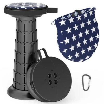 Afbeelding van Draagbare telescopische camper met decoratieve tekeningen, opvouwbare campingcamper voor volwassenen, versleepbare vissen, campers, irritant, maximale belasting 250 kg, blauw