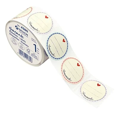 Afbeelding van AVERY Zweckform Jam etiketten zelfklevend 600 stuks (Made in Germany, Ø 38 mm, jampot, inmaken, ronde verwijderbaar, Homemade, beschrijfbaar) sticker op rol, 4380