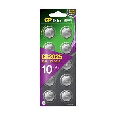 Afbeelding van GP Extra Lithium knoopcel CR2025 batterijen 10 stuks knoopcelbatterijen 3V