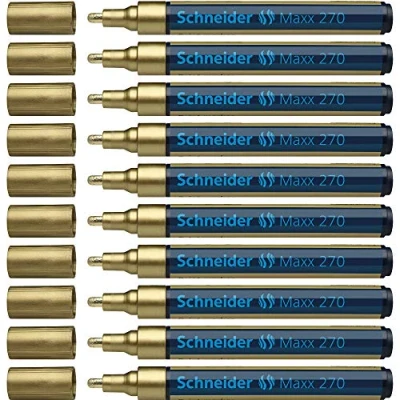 Afbeelding van lakmarker Schneider Maxx 270 1 3 mm goud doos met 10 stuks