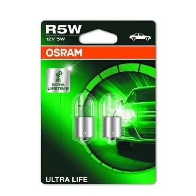 Afbeelding van Osram Gloeilamp R5W 12V 5W Ultra Life BA15s 2 Stuks