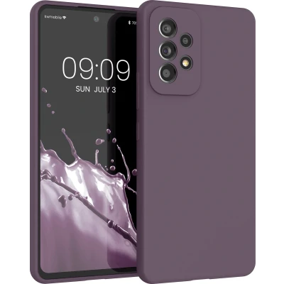 Afbeelding van kwmobile telefoonhoesje geschikt voor Samsung Galaxy A53 5G Hoesje met siliconen coating Smartphone case in Bleke iris