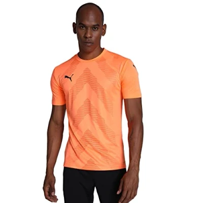 Afbeelding van Puma Teamglory Sport Tshirt, Heren, Maat: Medium, Orangeschwarz
