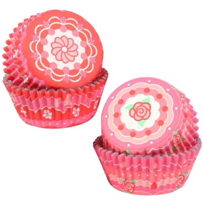 Afbeelding van PME Cupcake Cups Vintage Valentijn Ø52mm 60st.