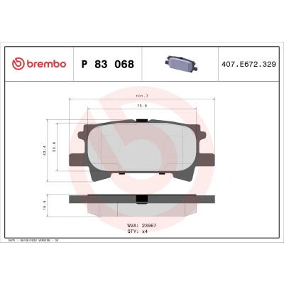 Afbeelding van Brembo Remblokset P 83 068