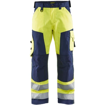 Afbeelding van Blaklader Werkbroek High Vis zonder spijkerzakken 1566 1811 Geel/Marineblauw C50