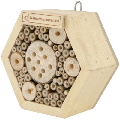 Afbeelding van Natuurmonumenten Insectenhuis Zeshoek Nestkast 8x16x16 cm Small