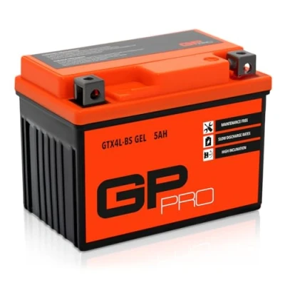 Afbeelding van GP Pro 12V GEL 5Ah Motorfietsbatterij GTX5L BS, onderhoud vrije verzegelde pre geladen gelijkaardig aan YTX4L BS YTX5L