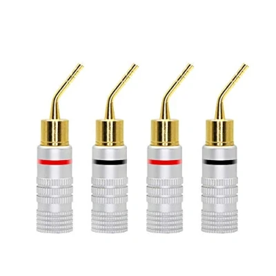 Afbeelding van CERRXIAN Vergulde 2mm Banaanstekker Schroef Type Audio Speaker Pin Plugs Kabel Connector Adapter (4 stuks)