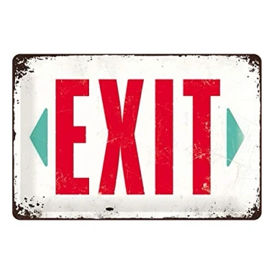 Afbeelding van Nostalgic Art Achtung Exit Gift idea for fans of nostalgiaRetro Tin SignMetal PlaqueVintage design wall decoration20 x 30 cm