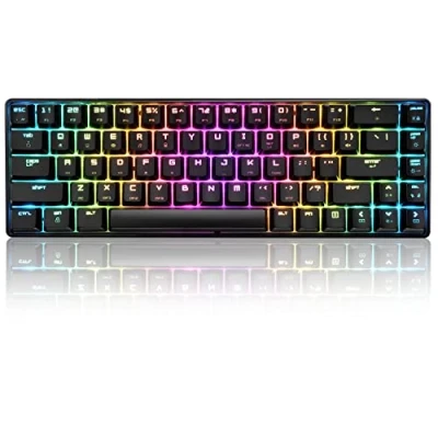 Afbeelding van T8 RGB 60% Mechanisch Toetsenbord, Bedraad Gamingtoetsenbord Compact 65% Layout 18 LED Backlit QWERTY Mini 68 Toetsen Full Keys Anti ghosting voor PS4, Xbox, PC, Laptop, MAC Black/Blue Switch