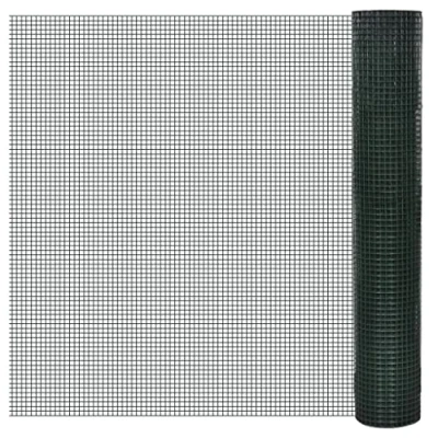 Afbeelding van Kippengaas 10x1 m gegalvaniseerd staal met PVC coating groen