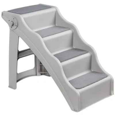 Afbeelding van Amazon Basics Opvouwbaar opstapje, voor honden en katten, 37,1 x 57,8 49,5 cm, grijs