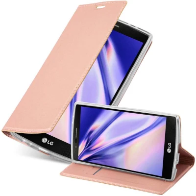 Afbeelding van Cadorabo Hoesje geschikt voor LG G4 / PLUS in CLASSY ROSE GOUD Beschermhoes met magnetische sluiting, standfunctie en kaartvakje Book Case Cover Etui
