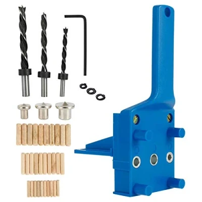 Afbeelding van Errum Deuvel Jig Kit 41Pcs Hout Kit, 6/8/10Mm Houtbewerking Boor Gids Set Metalen Mouw Handheld Dowelling Boren Doweling Gatzaag Gereedschap