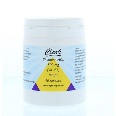 Afbeelding van Clark Thiamine HCL Vitamine B1 500mg Capsules