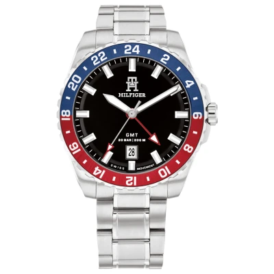 Afbeelding van Tommy Hilfiger Horloge silvercoloured/black/white/blue/red, Heren, Maat: One Size, Silver coloured/black/white/blue/red
