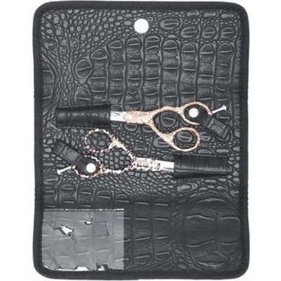 Afbeelding van Case 2 Zwarte Etui In Matte Kroko Vr Scharen Sibel