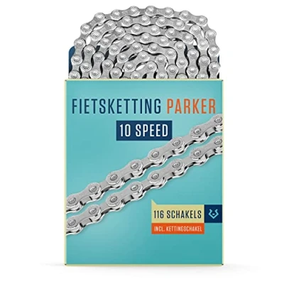 Afbeelding van Alphatrail Fietsketting Parker 10 Speed 116 Schakels I Komatibel met Shimano, SRAM, KMC, Connex, Campagnolo Incl. Kettingschakel