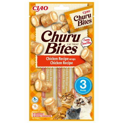Afbeelding van Inaba Churu Bites Cat Chicken Recipe Wraps 3X10 GR