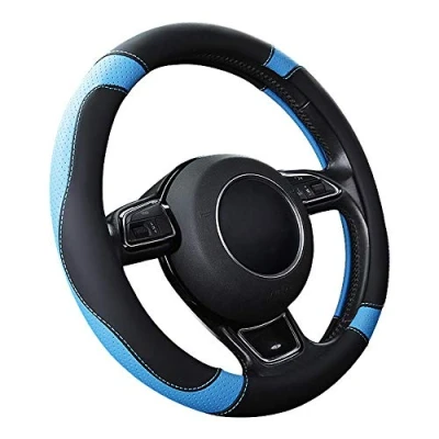 Afbeelding van SFONIA Auto Stuurhoes Stuurwiel Beschermer Microfiber Leer Universeel 37 38 cm / 15&quot; Antislip Ademend Duurzaam (Blauw)