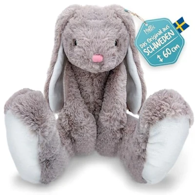 Afbeelding van Mollis Knuffeldier, knuffelhaas, 60 cm, pluche dier, haas, kinderknuffeldier, zacht knuffeldier voor kinderen en baby&#039;s