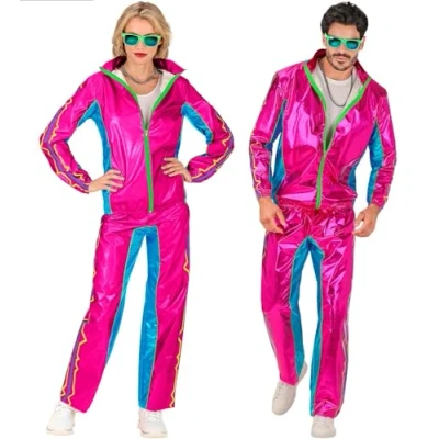 Afbeelding van Widmann Grappig &amp; Fout Kostuum Fancy Candy Dancy Retro Trainingspak Roze Small Carnavalskleding Verkleedkleding