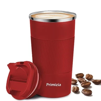 Afbeelding van Primizia Thermosbeker voor Koffie, Koffiebeker om mee te Nemen, van Roestvrij Staal, 510 ml, BPA vrij, Lekvrije Koffiemok Warm en Koud, Rood
