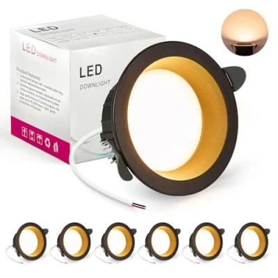 Afbeelding van BRIMETI LED Inbouwspot 230V Zwarte Spots Flat 7W IP44, 700 Lumen 6er Set Warm Wit 3000K Snijden 70mm, CRI 80, Inbouwlampen Plafond Spot, voor Slaapkamer Badkamer Woonkamer