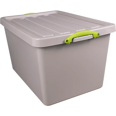 Afbeelding van Really Useful Box Recycled Opbergdoos 96 L, Nestbaar, Grijs