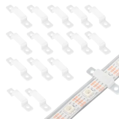 Afbeelding van VIPMOON 100 stuks ledstrip bevestiging, 10 mm ledstriphouder, 12 bevestigingsclips, lichtslang, siliconen ledstrip, houder voor SMD5050, heldere strip, flexibel, helder