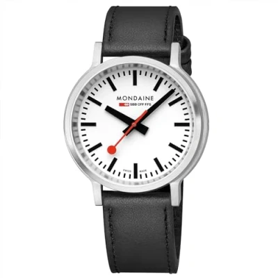 Afbeelding van Mondaine MST.4101B.LBV.2SE Analoog Zwitsers kwartshorloge voor heren, met kunststof armband, zwart, Riemen.