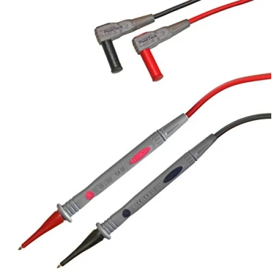 Afbeelding van PeakTech 1 paar flexibele multimeter meetleidingen 120 cm, 4 mm testleidingen, 1000 V AC/DC, 10 A, CAT III/IV, stuks, TKS 2