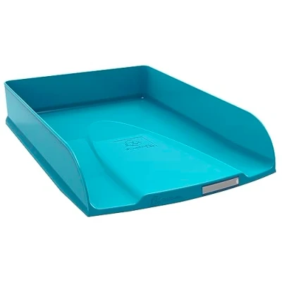 Afbeelding van Exacompta Ref. 11134D Set van 6 COMBO STYLI Skandi brievenbakken voor A4+ documenten afmetingen 34x25x6,5 cm etikethouder geschikt 500 vellen Pacifisch blauw