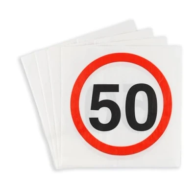 Afbeelding van Verjaardagsdecoratie servetten 50e verjaardag decoratie vrouw man tafeldecoratie