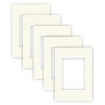 Afbeelding van nielsen Conservation Passepartout karton 1,5 mm set van 5 buitenformaat 21x29,7 cm (DIN A4) voor beeldformaat 13x18 ivoorwit (roomwit) glad oppervlak