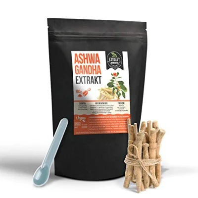 Afbeelding van Ashwagandha extract, 5% withanolide, 100 g poeder, zonder additieven, slabessen, winterkers van hoge kwaliteit, veganistisch (poeder g)