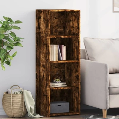 Afbeelding van Hoge kast 40x41x124 cm bewerkt hout gerookt eikenkleurig