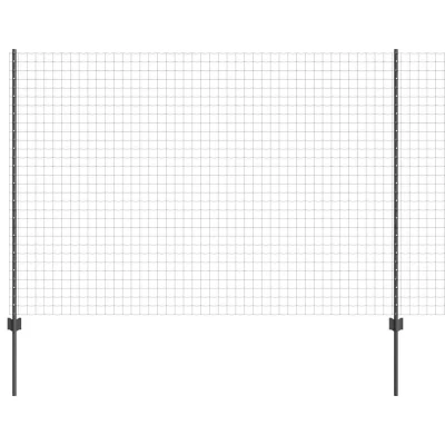 Afbeelding van vidaXL Tuinhek Set van 2 Grijs Gepoedercoat Staal 10 x 1.5 m