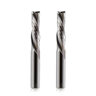 Afbeelding van 4 mm schacht compressie CNC frees schachtfrees 2 stuks, fluiten spiraalgroeffrees 25 snijlengte up&amp;down cut spiraalfrees bit VHM groeffrees voor hout, MDF,