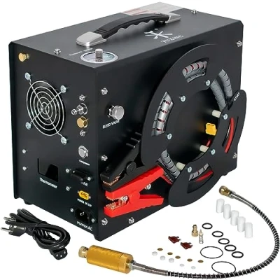 Afbeelding van TUXING 4500Psi Pcp luchtcompressor, auto Stop, door 12V DC of 220V AC thuis voor Paintball/PCP luchtbuks/tank