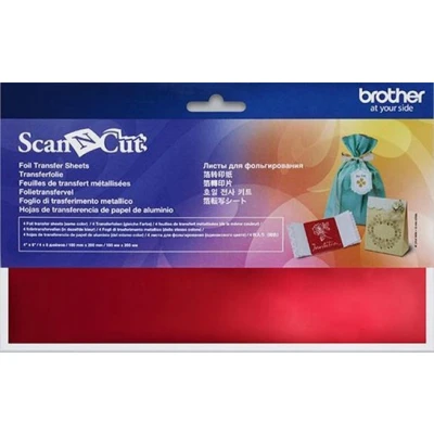 Afbeelding van 4 metallic vellen red 10x20 cm ScanNCut Brother