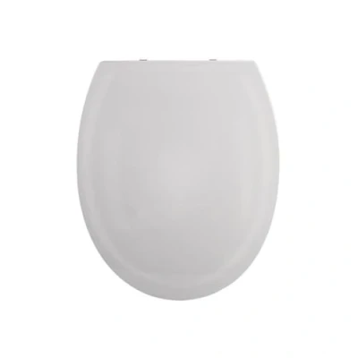 Afbeelding van spirella Toiletdeksel ovaal wc deksel met quick release functie en softclose mechanisme, antibacteriële bril van thermoplast roestvrij staal afneembaar lichtgrijs