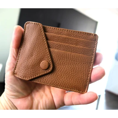 Afbeelding van Pasjeshouder Kaarthouder Creditcard houder Platte portemonnee RFID echt leer Multifunctionele Rits Kleine