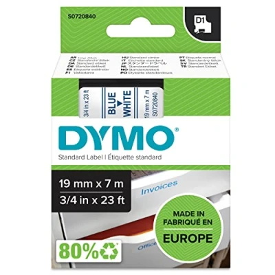 Afbeelding van Dymo 45804 (S0720840) Tape Blauw op wit (19 mm)